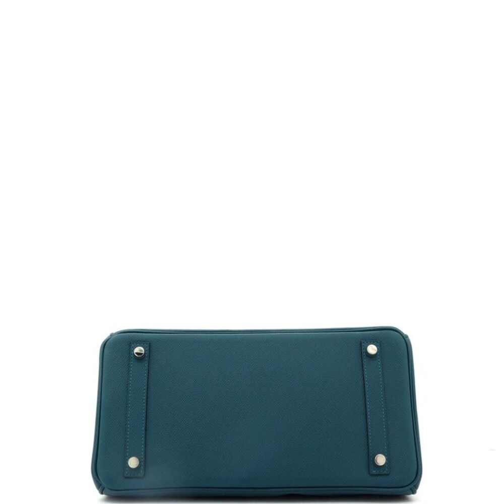 Hermes Birkin Handbag Colvert Epsom with Palladium Hardware 30 Blue - Picture 5 of 8